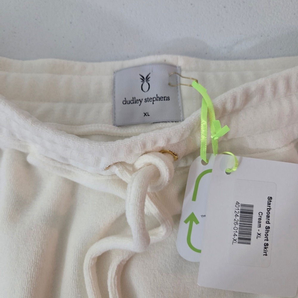 Dudley Stephens Starboard Short Skirt Cream Terry Fleece Scallop XL NEW - Picture 4 of 11